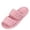 Pink, variant on Fuzzy Slippers for Women Open Toe Double Strap Slides Ribbed Plush House Shoes Cushioned Memory Foam Anti Skid Sole Bedroom Footwear Spa Lounge Sandals