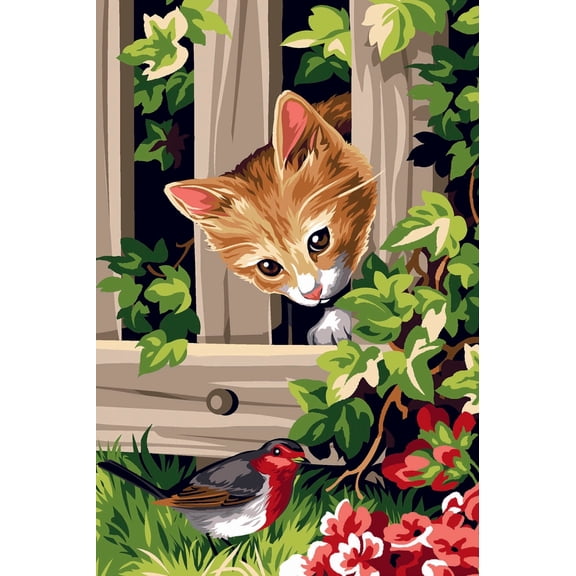 Needlepoint canvas for halfstitch without yarn The Barrier SEU928.368 Seg De Paris Printed Tapestry Canvas