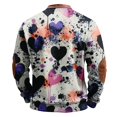 thumbnail image 4 of Men's Casual Hoodie American Heart Print Round Neck Long Sleeve Half Pullover for Valentine's Day Winter Fashion,Black,L, 4 of 4