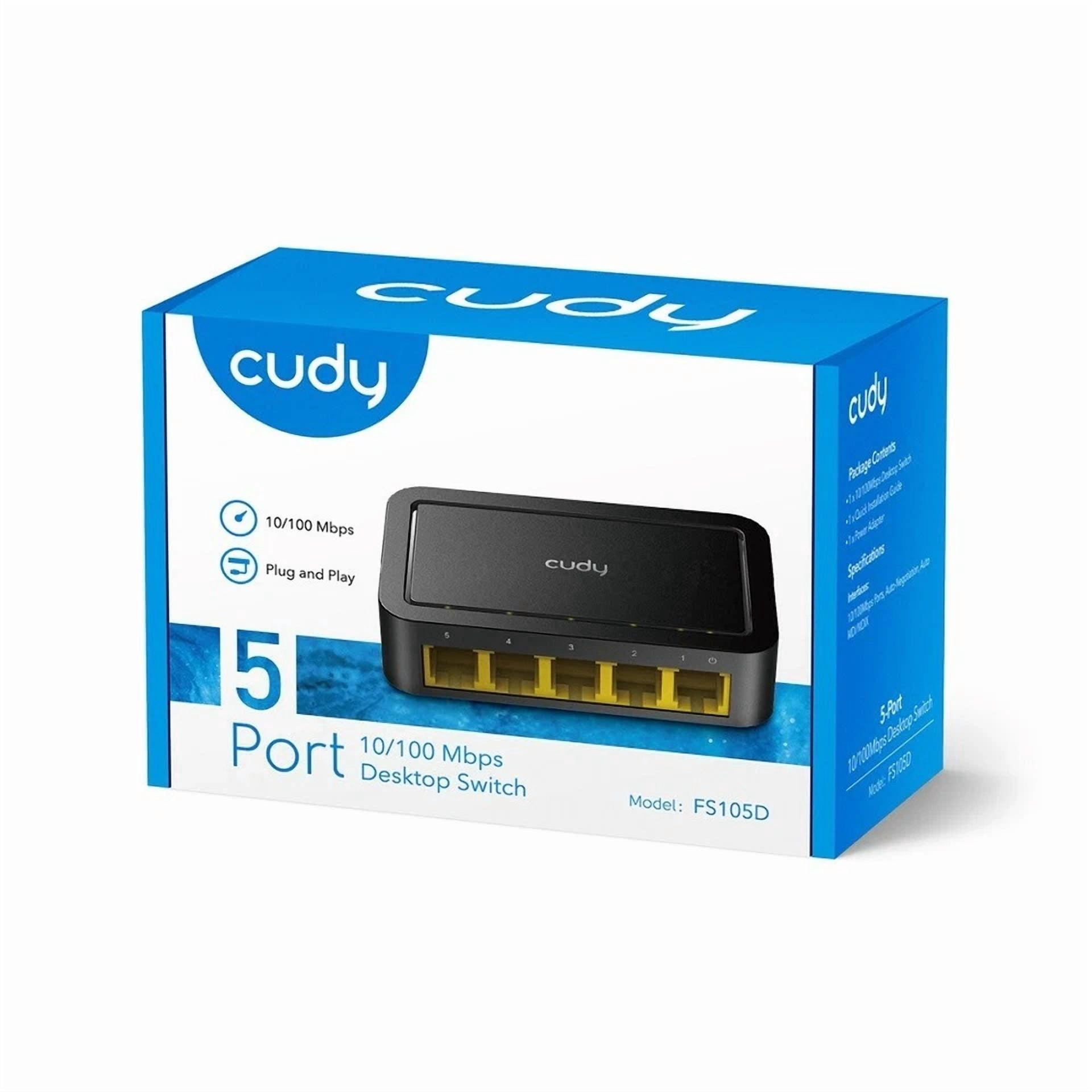 CRESTIN- Cudy Fs105D | 5-Port 10/100Mbps Fast Ethernet Unmanaged Desktop Switch