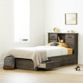 thumbnail image 2 of South Shore Ulysses, Traditional Twin Bed and Headboard Set, Fall Oak, 2 of 10
