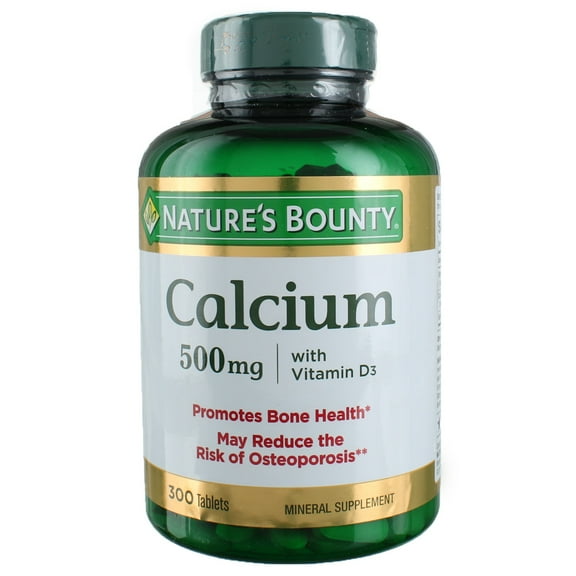 Nature's Bounty Calcium 500 mg With Vitamin D Tablets 300 Tablets (Pack of 2)