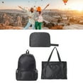 thumbnail image 3 of Packable Backpack Polyester Fiber Foldable Waterproof Lightweight Multifunctional Hiking Daypack for Camping Traveling Black, 3 of 8