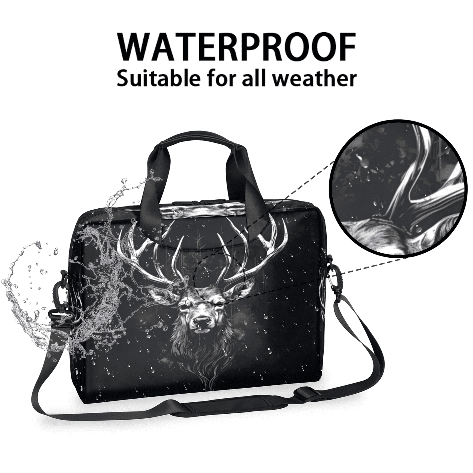 Herdesigns Cool Laptop Bag for Women Men, Computer Case Briefcase Messenger Bags, 15-15.6 inch Laptop Sleeve Shoulder Bag