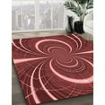 thumbnail image 2 of Ahgly Company Indoor Round Patterned Cranberry Red Area Rugs, 8' Round, 2 of 6