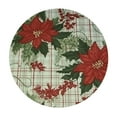thumbnail image 2 of Nawypu  Deluxe Elastic Edged Flannel Backed Fitted Table Cover - Christmas Flower Pattern - Small Round - Fits Tables up to Diameter, 2 of 7