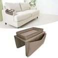 thumbnail image 6 of RUseeN Sofa Armrest Organizer with Cup Holder Tray Chair Arm TV Remote Holder for Recliner Couch Armchair Caddy Bedside Storage Pockets Bag for Cellphone Tablet Book Magazines Drinks Pouch, Coffee, 6 of 7