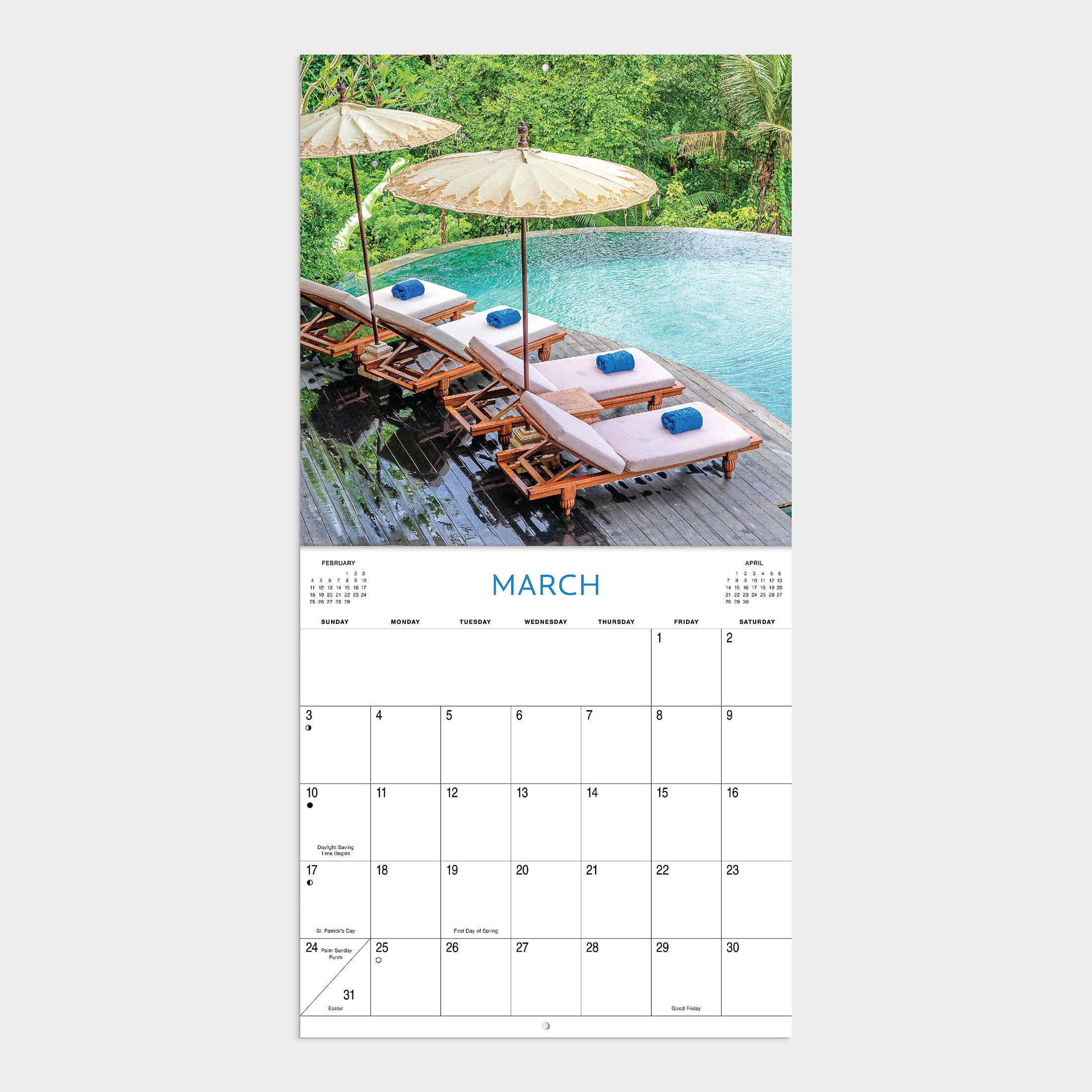 2024-12 Month Cal- Tropical Getaways 12x12 Hanging Wall Calendar by DaySpring