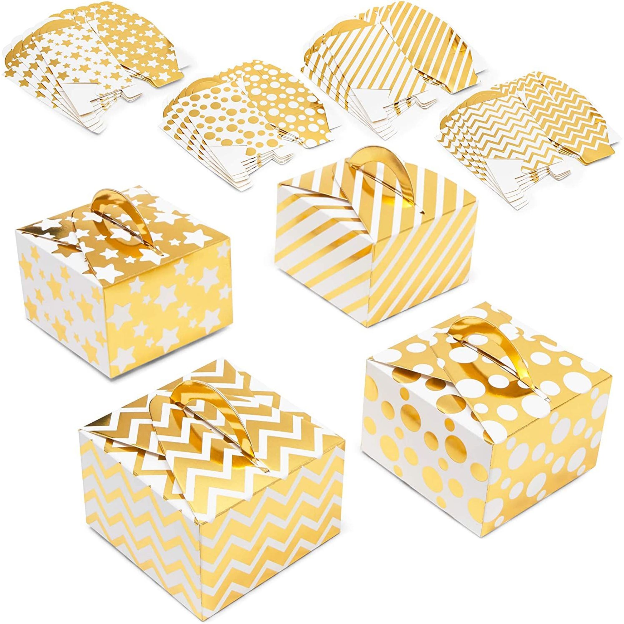 Bright Creations Gold Foil Paper Gift Boxes 3.5" x 3.5" x 3.4" for