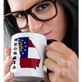 thumbnail image 2 of 3dRose, Georgia state flag in the outline map and letters of Georgia, 11oz Two-Tone Black Mug, 2 of 7