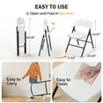 thumbnail image 4 of Ktaxon 4Pcs Plastics Folding Chairs, Capacity Up to 350Lbs Portable Seating for Outdoor Indoor Patio Party Dining Wedding Commercial, White, 4 of 7