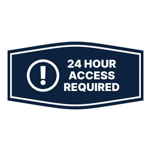 Signs ByLITA Fancy 24 hour Access Required Sign (Navy Blue / White) - Large