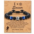 thumbnail image 1 of Pulsera Alissl de Ojo de Tigre Azul para Adolescentes Amantes del Fútbol, 1 of 6