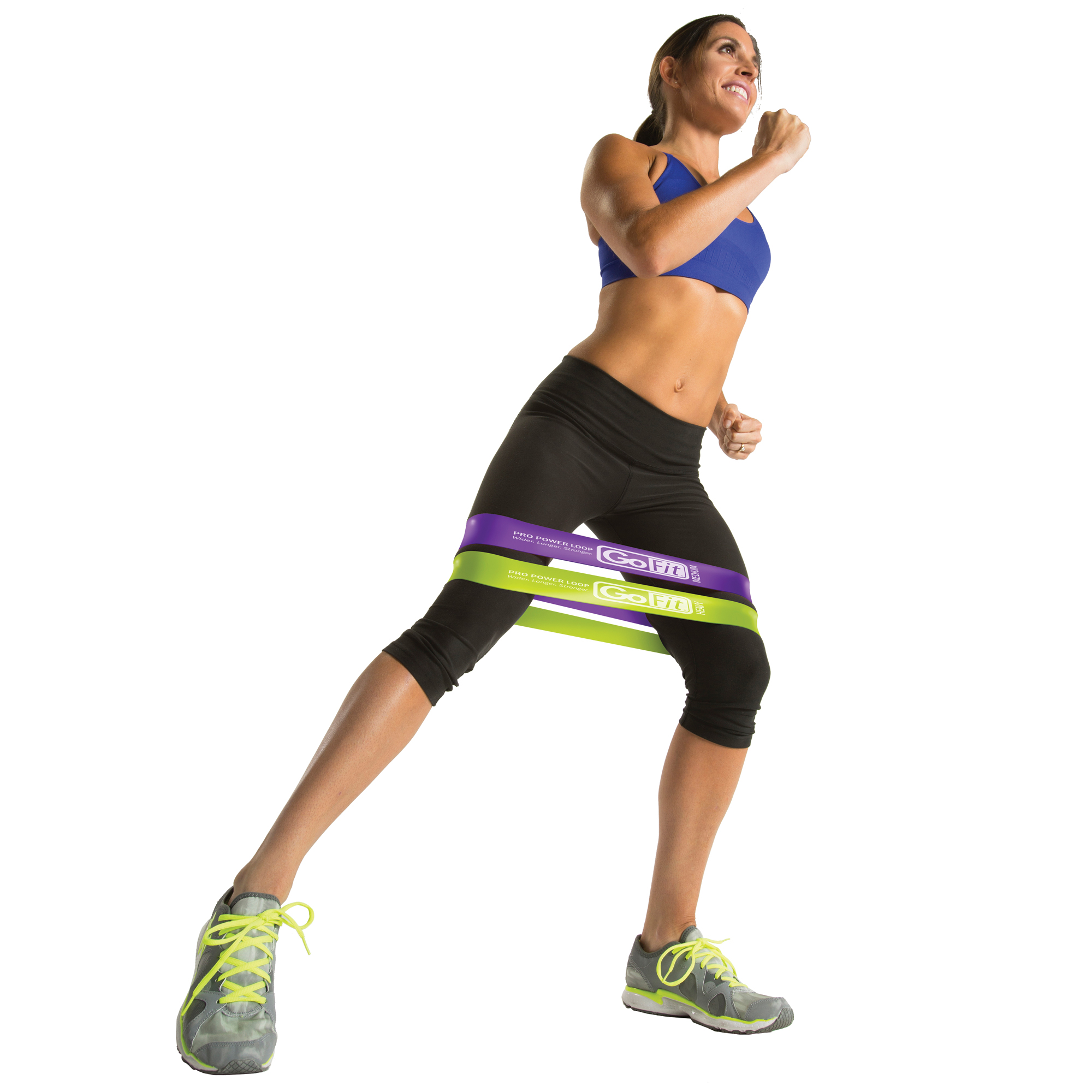 GoFit Pro Power Loops Resistance Bands, 3 Levels, 12 x 3 in Latex Loops for Legs, Hips and Glutes