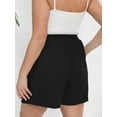 thumbnail image 7 of SHOWMALL Women's Plus Drawstring Shorts Black 3X Summer Elastic Waist Casual Lightweight with Pockets, 7 of 7