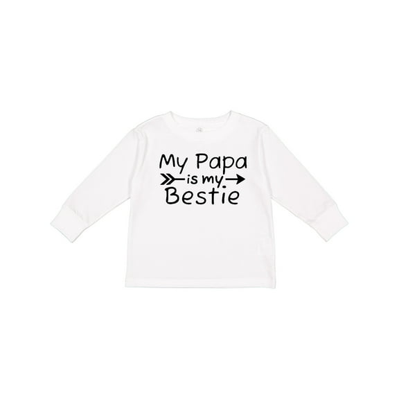 Inktastic My Papa is My Bestie Boys or Girls Long Sleeve Toddler T-Shirt