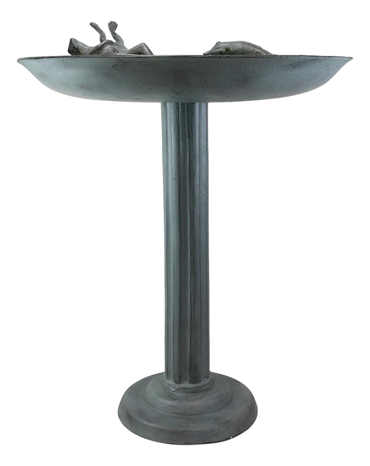 Ebros 26" Tall Aluminum Metal Trio Diving Frogs in Pond Plunge Party Garden Bird Feeder Or Bath Statue