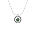 thumbnail image 2 of Delight Jewelry Silvertone Small Green Paw Gymnastics Mom Ring Charm Necklace, 18", 2 of 4