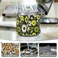 thumbnail image 6 of Yayeee Ashtray with Lid for Cigarette Smokeless Stainless Steel Home Ash Holder, Green Flower Pattern, 6 of 7