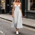 thumbnail image 6 of Plus Size Womens Summer Dresses Casual Fashion Solid Color Loose Sleeveless V-neck Double Pocket Dress S-2XL, 6 of 9