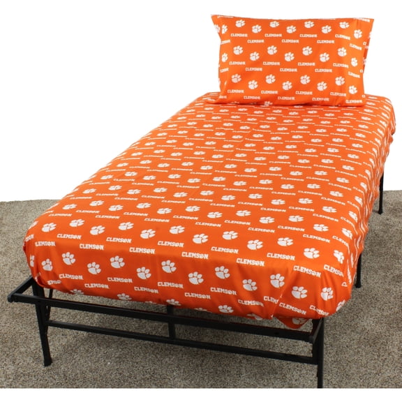 Clemson Tigers Sheet Set Choose From Sizes and Colors Orange Microfiber Queen N/A