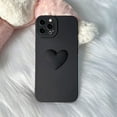 thumbnail image 3 of Cute 3D Love Heart Phone Case for iPhone 12 Pro Max 6.7 inch with Anti-Fall Lens Cameras Cover Protection Slim Dustproof Protective Cover Aesthetic Design for Women Girls, Black, 3 of 9