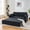 Black, variant on Convertible Sleeper Sofa, Queen Size Pull-Out Sofa Bed, 3-in-1 Chenille Loveseat with Side Storage & Casters for Living Room, Apartment, Beige