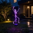 thumbnail image 5 of Halloween Skeleton Solar Garden Stake Lights, 27 Inch LED Pathway Lamp, Waterproof Spooky Outdoor Solar Yard Ground Light, Halloween Decorations Outdoor for Lawn Patio Fence and Seasonal, 5 of 5