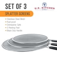 thumbnail image 3 of U.S. Kitchen Supply - Pantalla Contra Salpicaduras De Malla Fina De Acero Inoxidable De 13", 11,5" Y 9,5" Con Patas De Apoyo, Asas De Agarre Cómodas, Color Negro, Uso En Ollas Hirviendo, Sartenes, Tap, 3 of 5