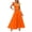 Orange-M, variant on Women's 2 Piece Outfit Floral Crop Top and High Waist Maxi Skirt Casual Beach Dress Set