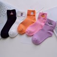 thumbnail image 4 of Huowey Halloween Socks For Women Men Crew Socks Pumpkin Ghost Witch Pattern Halloween Gift Fall Winter Soft Festival Party Socks,Purple, 4 of 4
