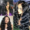 thumbnail image 2 of Wig with Bangs, Wigs for Women, Center Parted Big Long Curly Wig Fluffly Long Hair In Europe And The United States Africans Chemical Fiber Headgears, 2 of 9