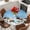 White Blue, variant on Blue Christmas Round Tablecloth, Fitted Table Cover with Elastic for 45"-54" Round Tables, Xmas Snowman Winter Snowflakes Forest Tree Table Cloth Outdoor Indoor Dinning Party Waterproof Tablecloths