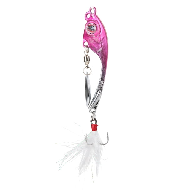Señuelo de pesca artificial con anzuelo giratorio de aleación de zinc, con lentejuelas, accesorio para swimbait, color rosa