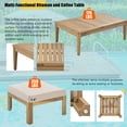 thumbnail image 6 of Harper & Bright Designs 6 Piece Outdoor Sectional Sofa Set, Acacia Wood Frame Patio Sectional Sofa Set with Coffee Table and Removable Cushion & Multi-Functional Ottoman for Garden Backyard, Beige, 6 of 14
