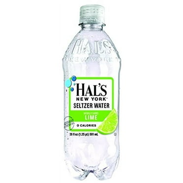 Hal's New York Seltzer Water 20 Fl Oz (Pack of 6) (Lime)
