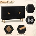 thumbnail image 6 of HLR Black 48" Modern Accent Sideboard Buffet Cabinet with 4 Doors Storage & Shelves for Kitchen, 6 of 8