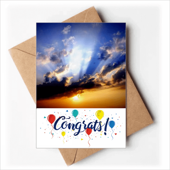 Bleu Orange Ciel Nuages Art Déco Mode Cartes de Mariage Félicitations Enveloppes de Voeux