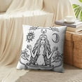 thumbnail image 4 of LALILO Throw Pillow Covers Symbols Young Beautiful Woman Sun And Cushion Cover 18" x 18", 2 Pack, 4 of 6