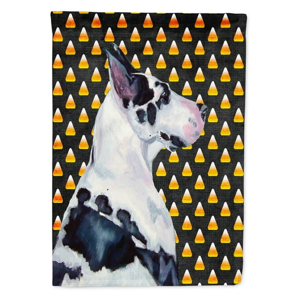 Carolines Treasures LH9067-FLAG-PARENT Great Dane Candy Corn Halloween Portrait Flag  multicolor