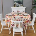 thumbnail image 2 of Fall Watercolor Autumn Leaves Pattern Round Tablecloth 60" X 60",Wrinkle Wipeable Table Cloth for Kitchen Dining Room Picnic Patio Party, 2 of 6