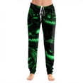 thumbnail image 2 of Hearthz Halloween Print Womens Pajamas Pants Boo Ghost Pumpkin Graphic Jogger Lounge Pants Elastic Waist Lightweight Lounge Pants Women with Cuffed Ankles, 2 of 5