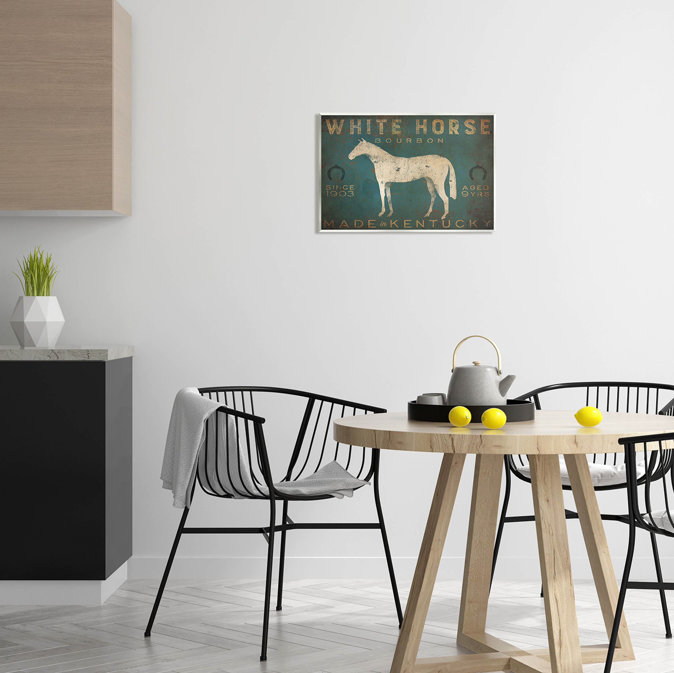 Stupell Industries White Horse Bourbon Vintage Sign Graphic Art Unframed Art Print Wall Art, Design by Ryan Fowler