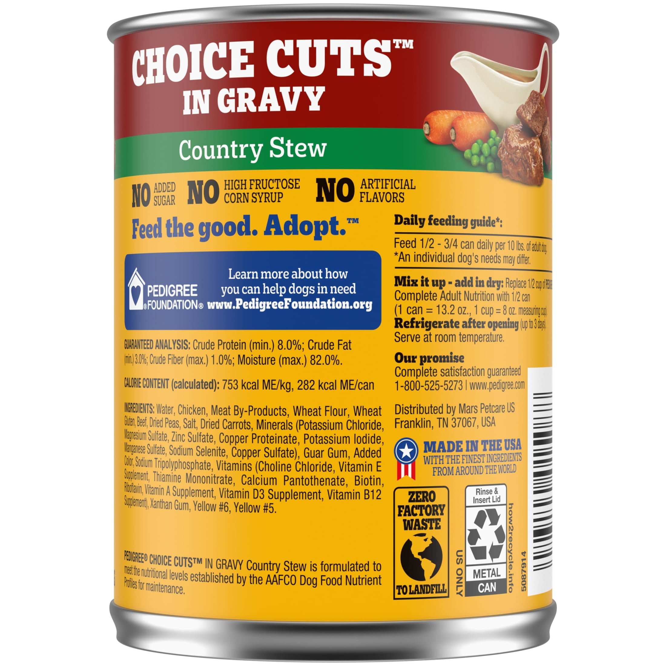(3 pack) Pedigree Choice Cuts In Gravy Adult Soft Wet Dog Food Country Stew Flavor, 13.2 Oz Cans, 12 Count