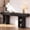 Black 1.6m, variant on OMCMUU Contemporary Console Table with Charging Station, 2 Adjustable Shelves, Particleboard MDF, Natural,1.8M