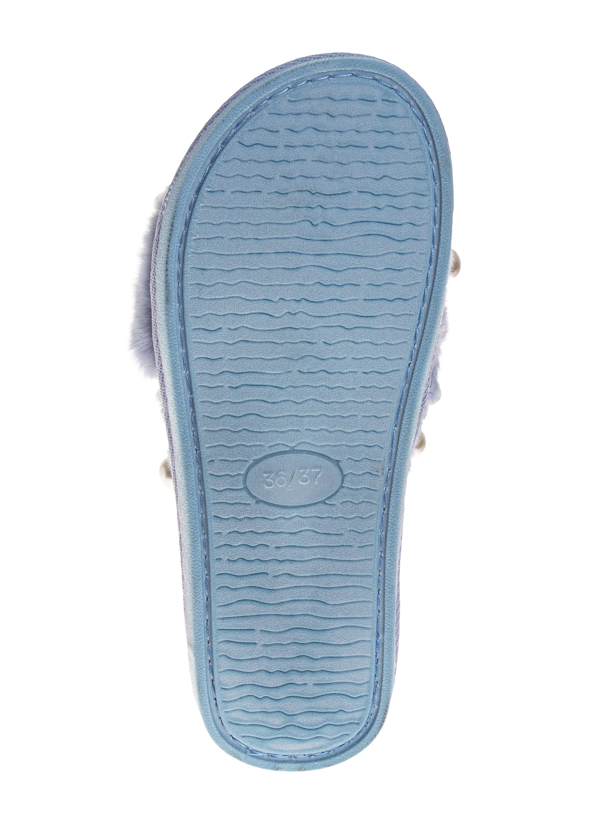 Badgley Mishka Women's Cross Strap Slippers with Pearls Details