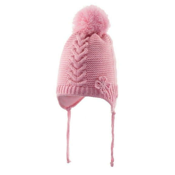 Wear Sierra Infant Knitted Winter Beanie Furry Toddler Earflaps,Soft Stretchy, Pink, 0- 18 Months
