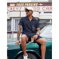 thumbnail image 5 of COOFANDY Men' 2 Piece Tracksuit Outfits Polo Shirt and Shorts Set Quarter Zip Shirt and Elastic Waist Shorts Summer Causal, 5 of 6