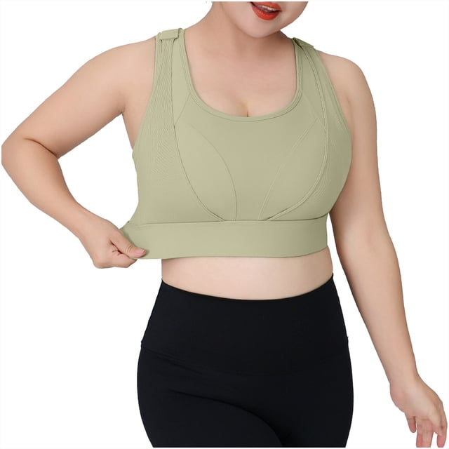 Cameland Women's Sports Bras Plus Size High Impact Full Support Wireless Workout Running Exercise Bra Activewear