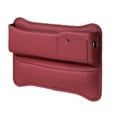 thumbnail image 3 of Organizador de espacio para asientos de coche, bolsillo lateral de consola, cuero sintético, multifuncional. Rojo, 3 of 9